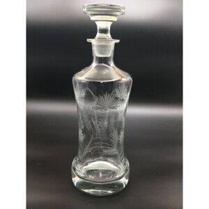 Vintage MCM Summerfield Liquor Wine Decanter by Leonard Silver Etched Floral